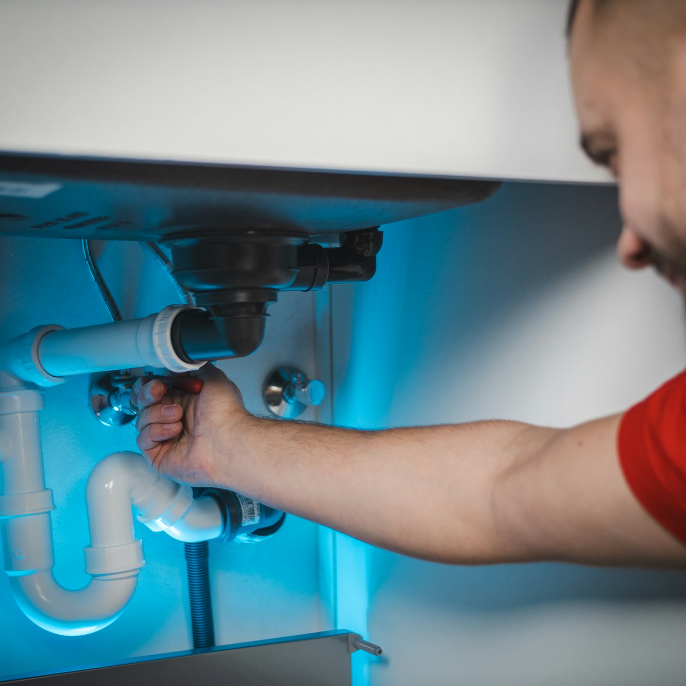 Waterloo Plumbing Pros licensed plumber on a service call in Waterloo, Ontario